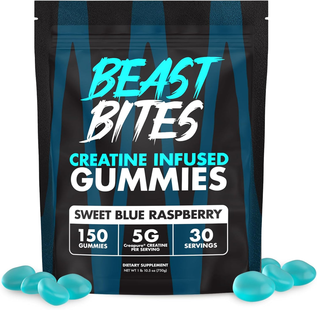 Blue Raspberry Creatine Gummies | 5g per Serving | Vegan & Made in USA